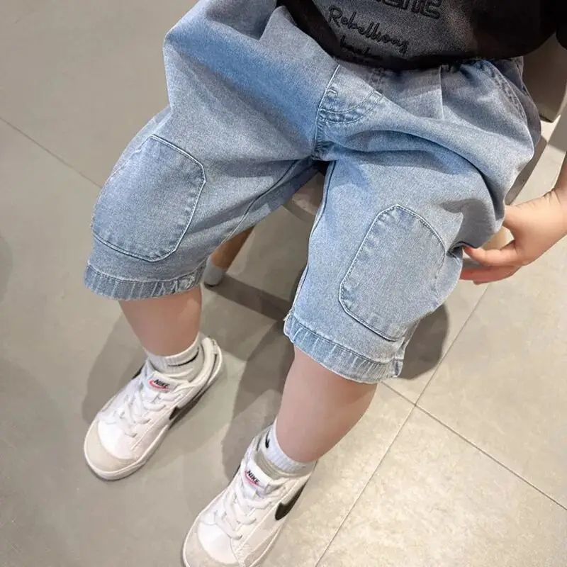 

Children's Shorts Summer Thin Boys' Jeans Overwear Loose Pants Korean Edition Girl Baby Summer Clothing 0-6Y