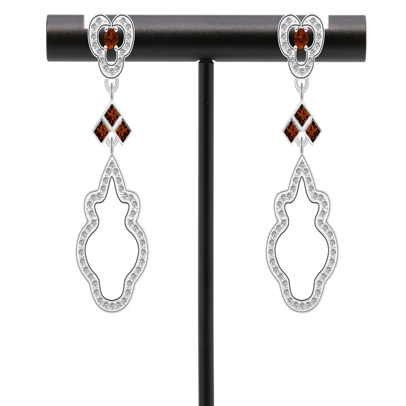 

Earing In Natural Gem Stone Red Color Ruby 925 Silver Setting Variety Jewelry For Party Wedding Engagement Events