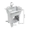 Freestanding Plastic Utility Sinks with Faucet Goudergo Drop in Deep sink kit with Inlet Pipe and Drain Pipe for Laundry Room 6