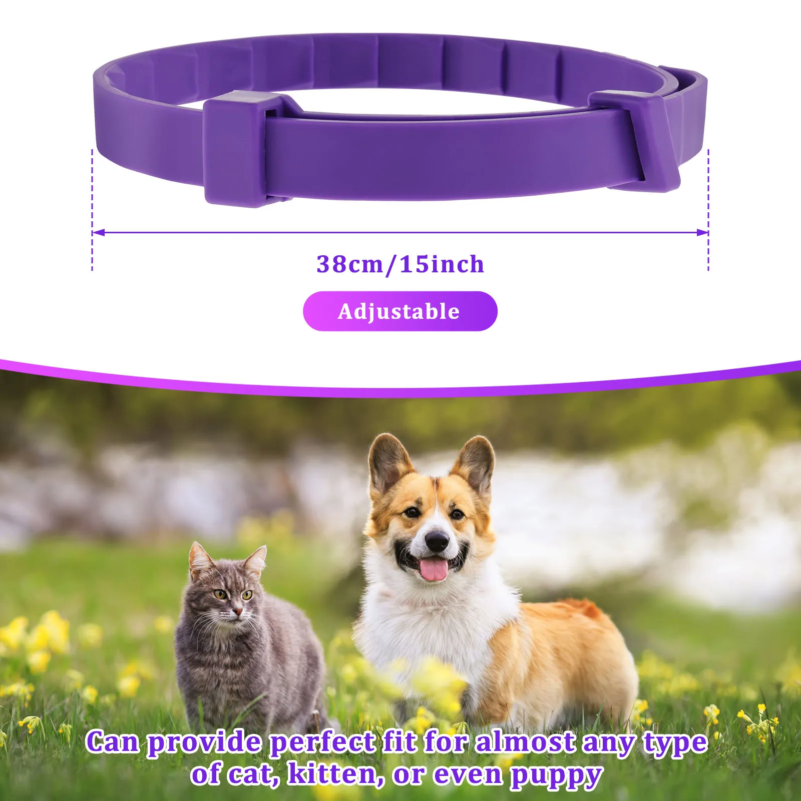 4Pcs Calming Collar Cats for Calm Relax Soothing Pheromone Collars with Adjustable Flexible Relieve Anxiety Comfortable 6