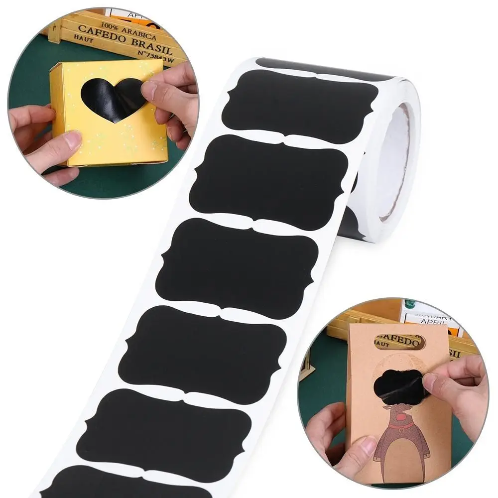 120Pcs/Roll 내구성 PVC 라벨 스티커 이동식 방수 칠판 라벨 5가지 스타일 칠판 스티커 홈 & 주방