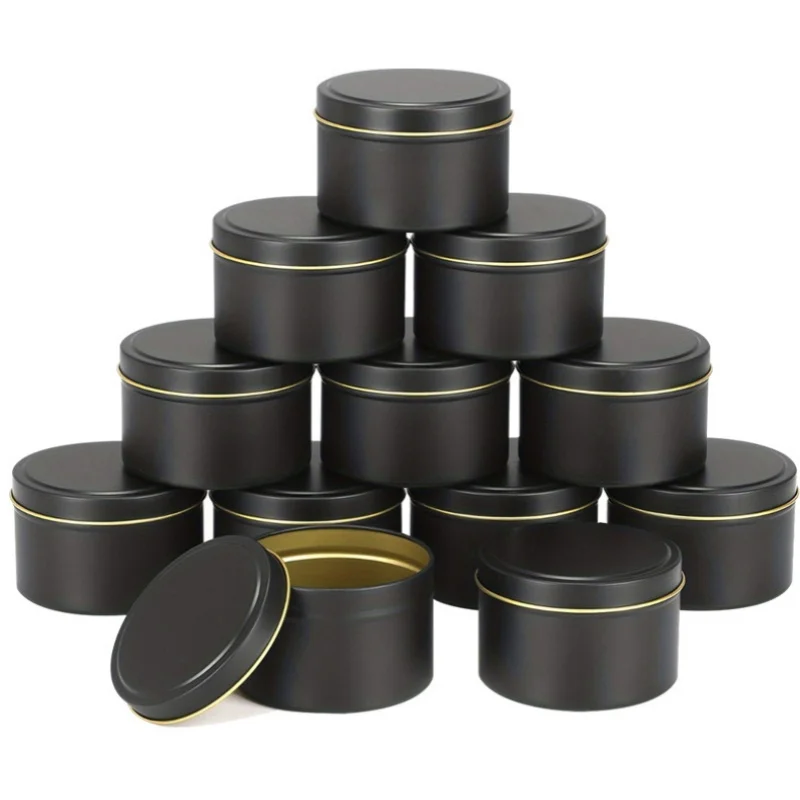 

20pcs a lot for 4 oz round candle tin box metal jar for candle packing spice food container