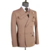 Cenne Des Graoom 2024 New Elegant Brown Double Breasted Suits for Men Hand Sewn Buttons 2 Pieces Set High Quality Wedding Party 3