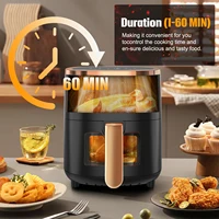 OYAJIA 6L Air Fryer with Smart Touch Display 60 Minutes Timer & 80°C-200°C Adjustable Temperature& 8 Preset Cooking Modes 5