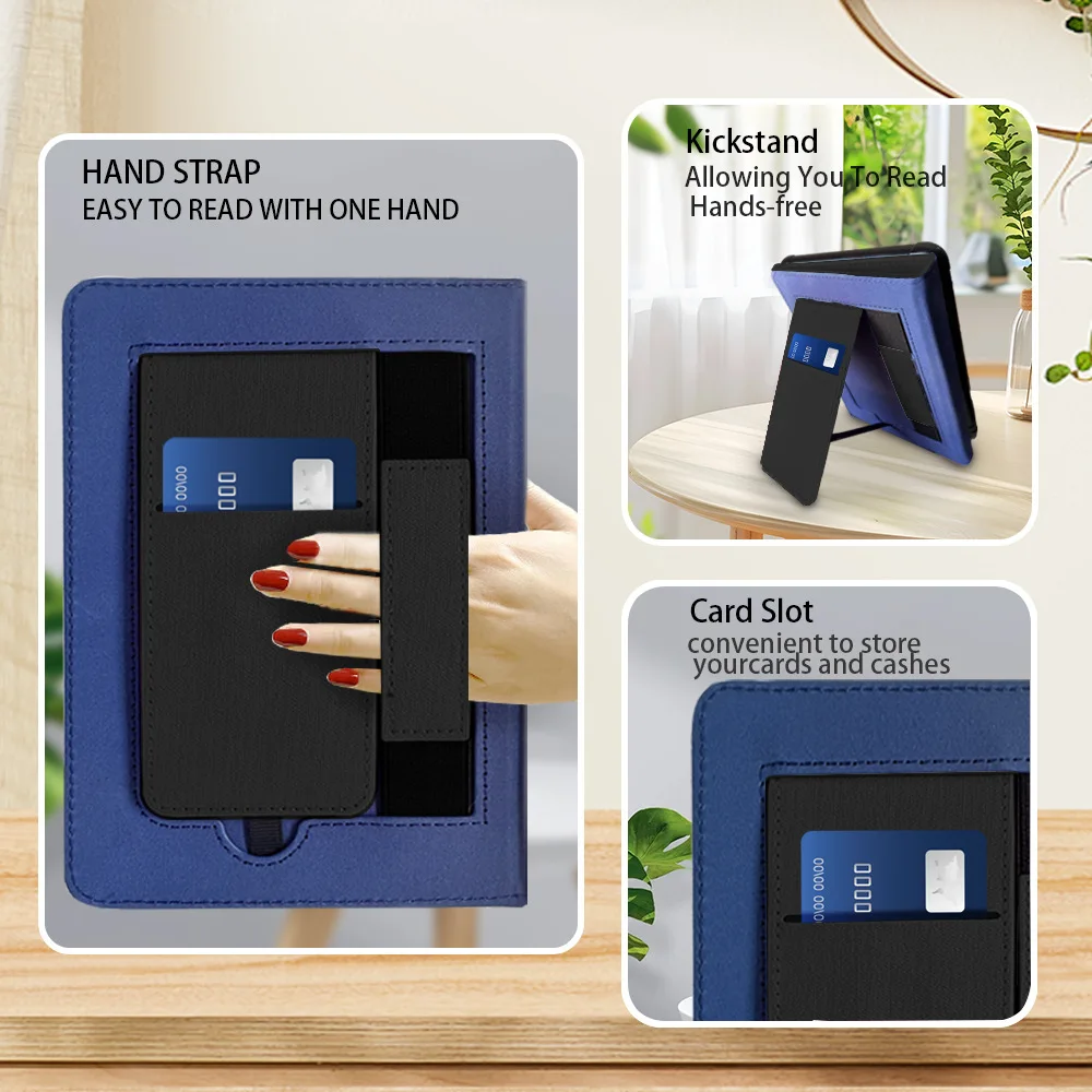 Premium Leather Case with Hand Strap & Auto Sleep Cover for 7-Inch Kindle Paperwhite Signature Edition