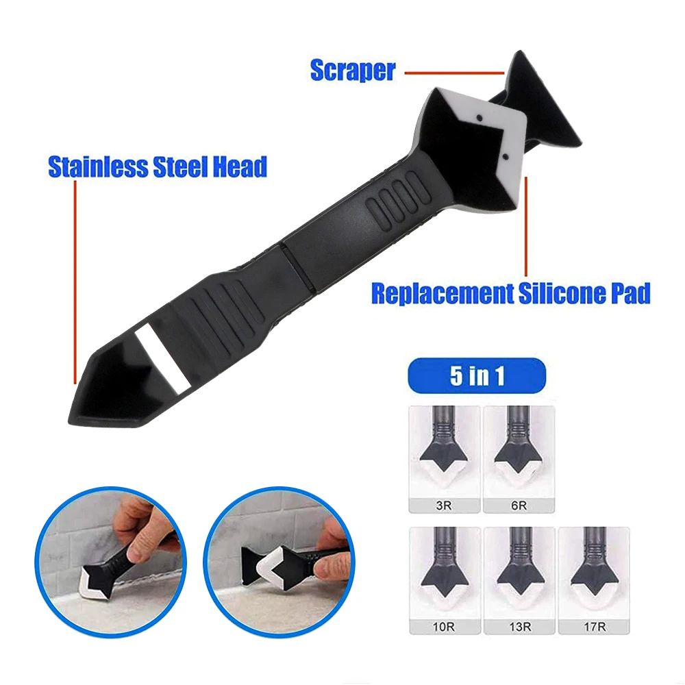 caulking tools sealant tool kit Caulking Tool Caulk Remover&Glass Glue Angle Scraper 3 in 1 Silicone Caulking Tool Kit Caulk Removal