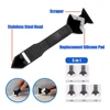 Caulking Tool Caulk Remover&Glass Glue Angle Scraper 3 in 1 Silicone Caulking Tool Kit Caulk Removal Tool 3