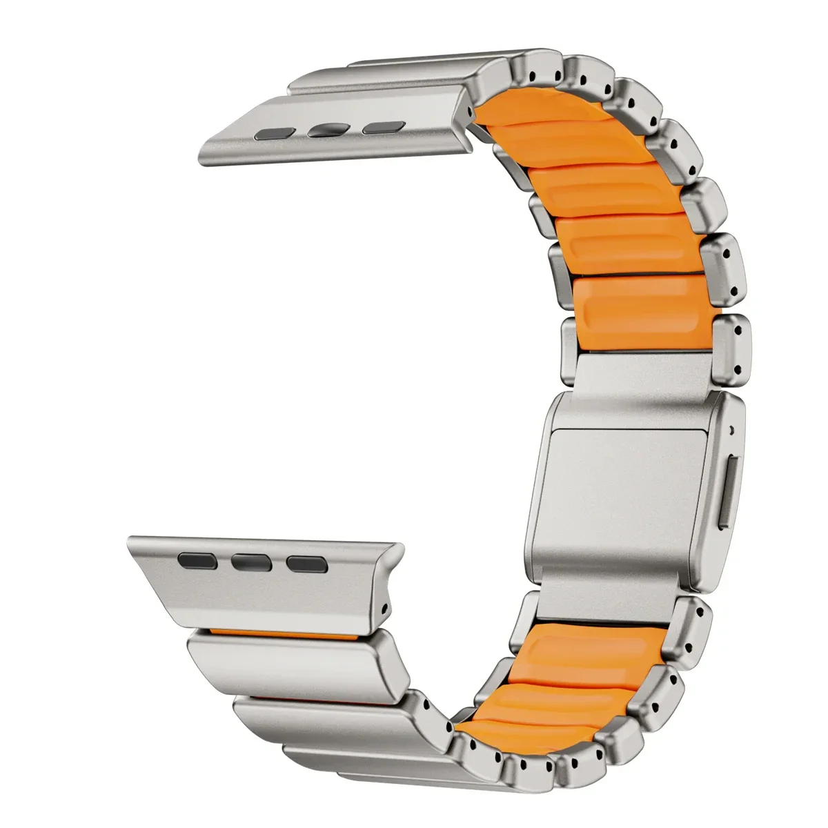 Men's Magnetic Sport Metal & Silicone Watch Strap