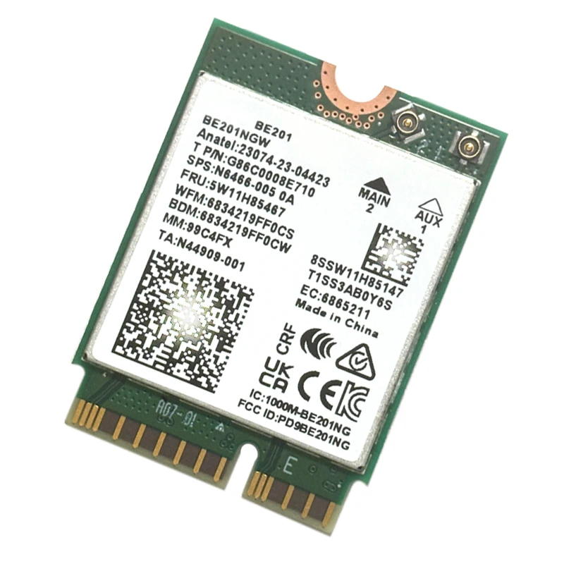 트라이밴드 WIFI 7 802.11BE BE201 BE201NGW 8774Mbps 무선 카드 M.2 CNVIO 3 BT5.4 윈도우10/11 64비트용