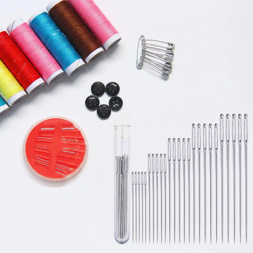 25pcs/set Stainless Steel Sewing Needles Crafts Household Threading Embroidery Hand Stitching Big Eye Needles Tools