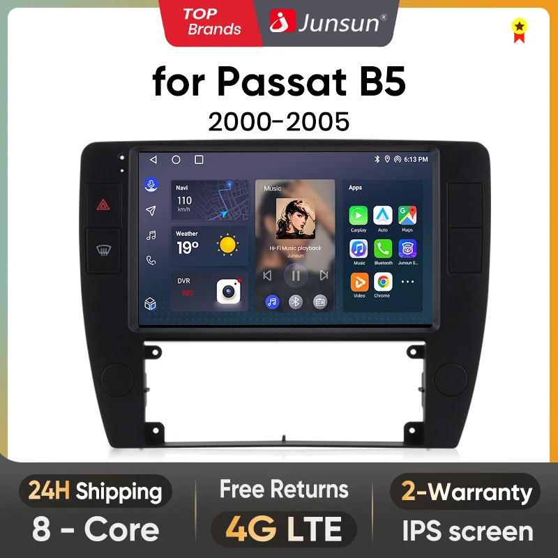 

Автомагнитола Junsun V1 для Passat B5 2000 2001 2002 2003-2005, 4G, GPS
