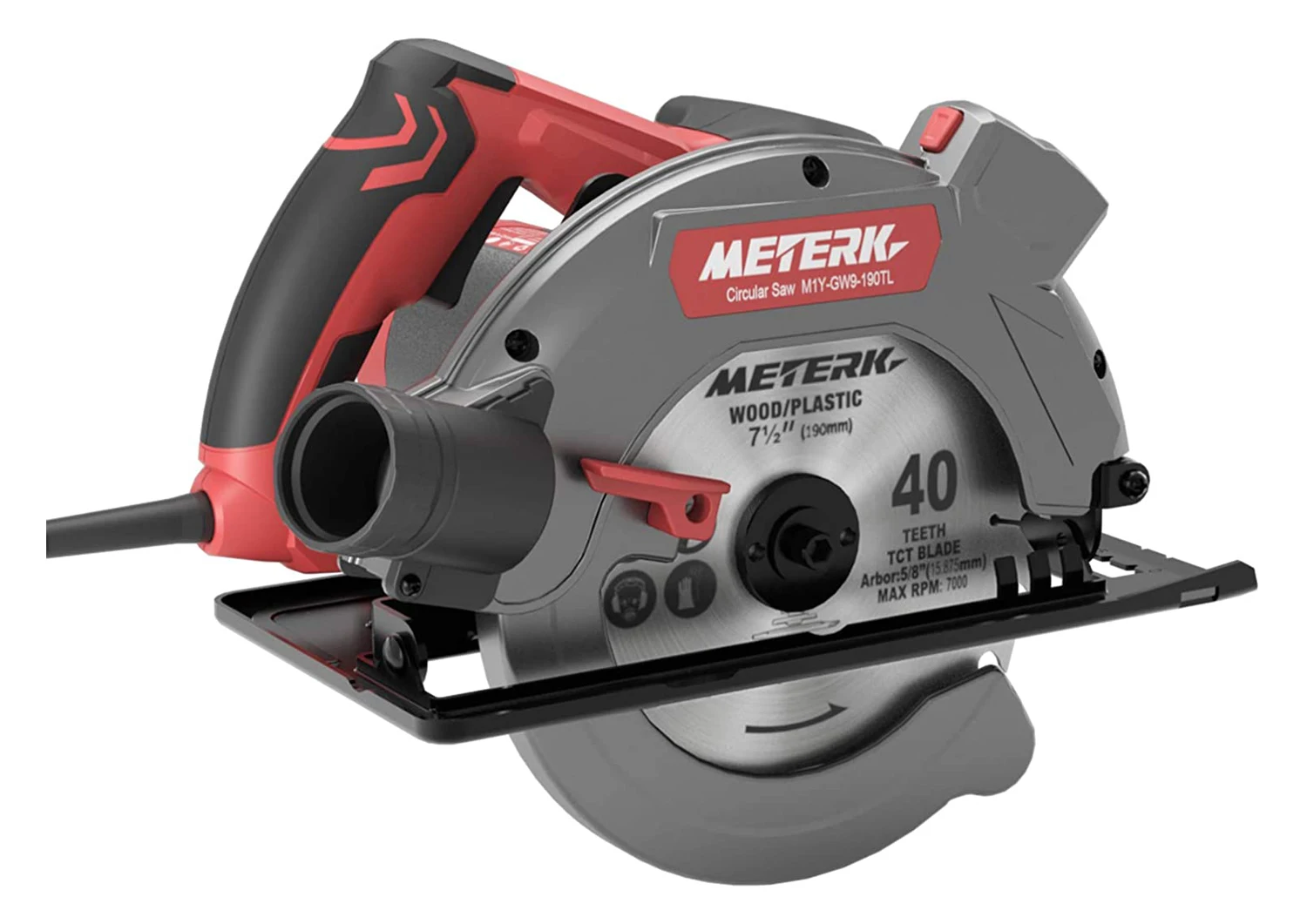 METERK 1500W Electric Circular Saw 5000RPM 190mm Saw Aluminum Body Portable Cutter Carpentry Cutting Tools Woodworking Table Saw