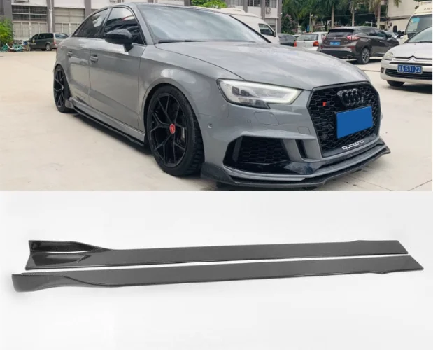 

Комплекты для тела для Audi A3 S3 RS3 2013-2023 настоящие боковые юбки из углеродного волокна фартуки удлинительные губы