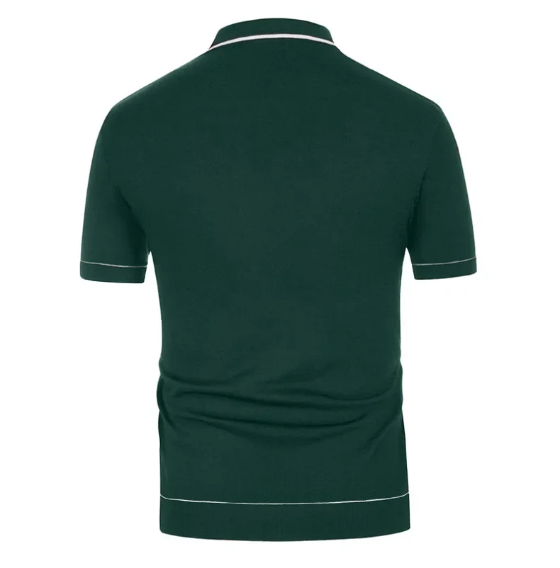 Summer Men's Knitted Jacquard Polo Shirt Fashion Vintage Striped Short Sleeve Lapel T-shirt Man Streetwear Business Casual Tops 15 Sf734e5a253df472caa009bf9932599a7L
