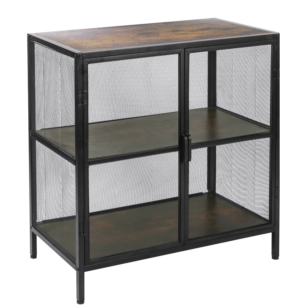 Sideboard Buffet Kitchen Storage Cabinet with Mesh Doors and Shelves Liquor Cabinet Cupboard Console Table 1.5Wx15.75Dx34.3