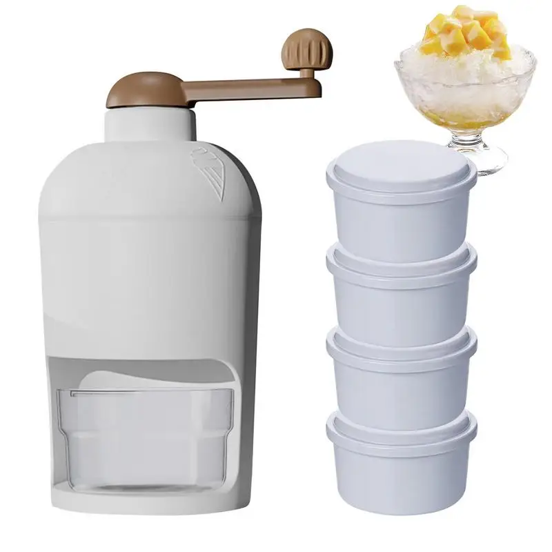 Ice Crusher Slushie Maker Hand Operated Shaved Ice Milkshake Maker Crushed Machine for Snow Cones Cocktails Kitchen Gadget