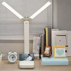 Rechargeable LED Desk Lamp with Touch Control and Foldable Design - 0 - 5W (WHITE)