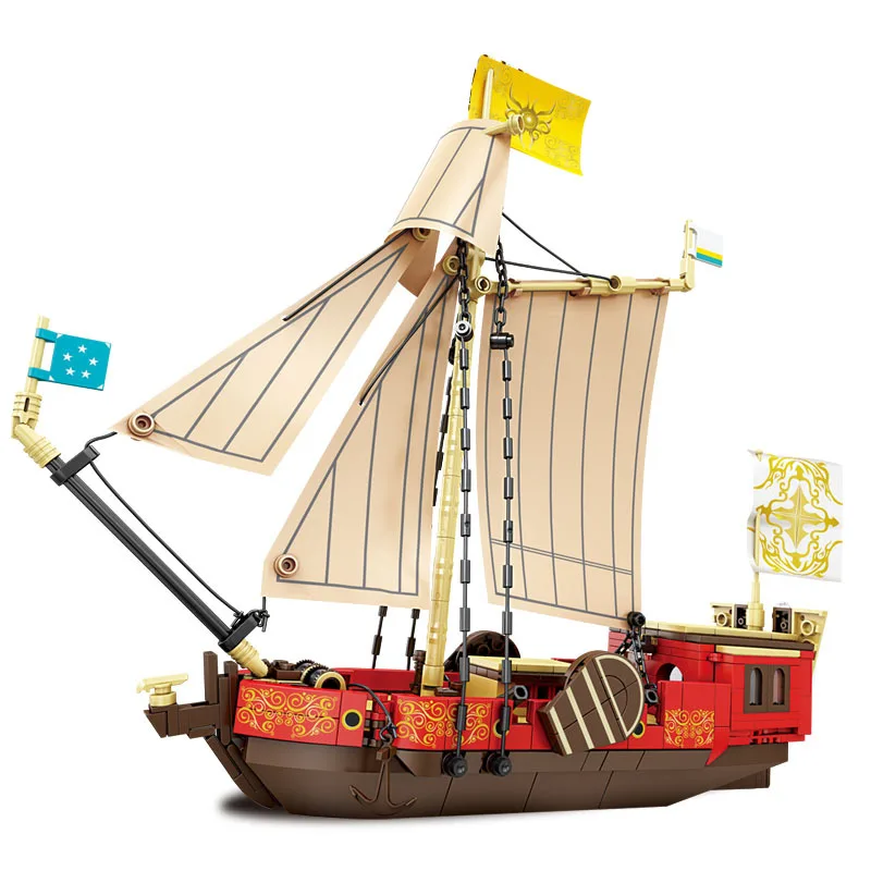 

2023 MOC Building Blocks Boat Yacht Ship Bricks Ornaments For Furniture Sailboat Technic Assembling Model Children DIY Toys Gift