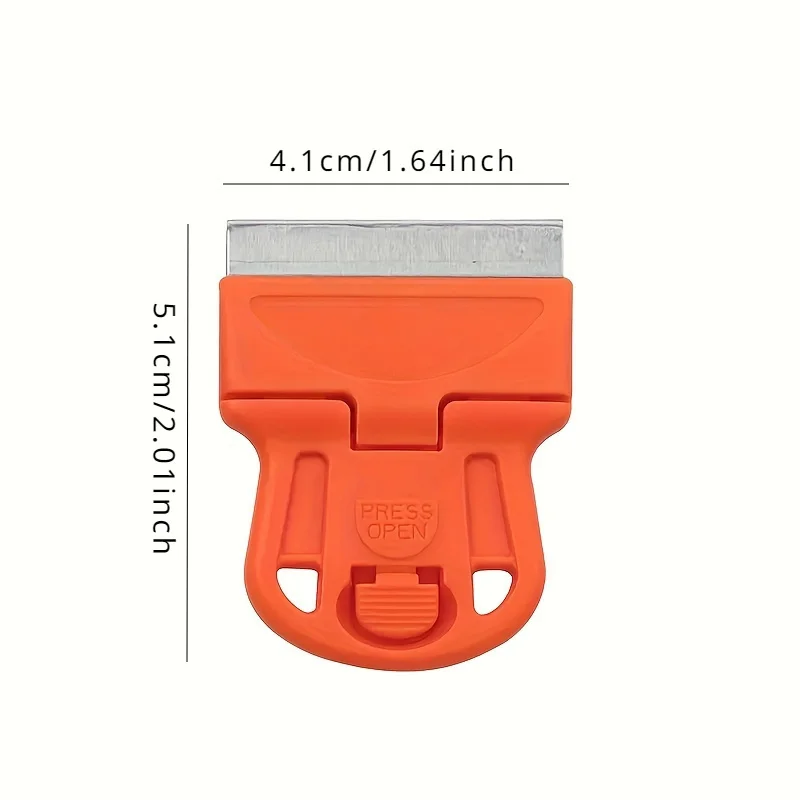 Window Scraper Mini Scrapers Mini Plastic Handle Steel Blade Window Paint Scraper Wallpaper Sticker Decal Residue Label Removal Putty Knives