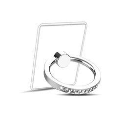 Supporto anello per cellulare trasparente a diamante con rotazione a 360°