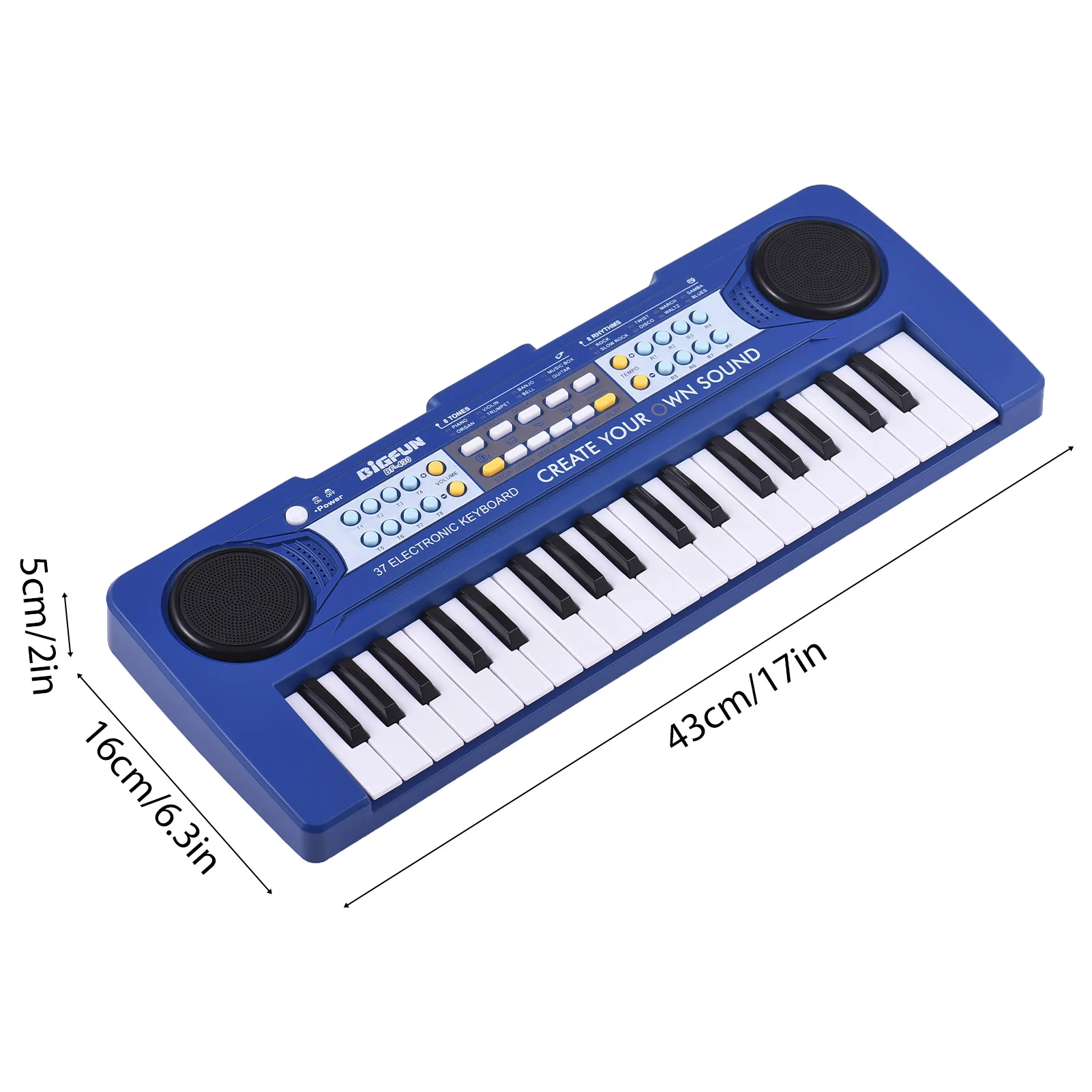 BIGFUN 37 Key Electronic Keyboard Piano 8 Tones 8 Rhythms 4 Percussion 6 Demos Dual Speaker Musical Instrument for Beginners