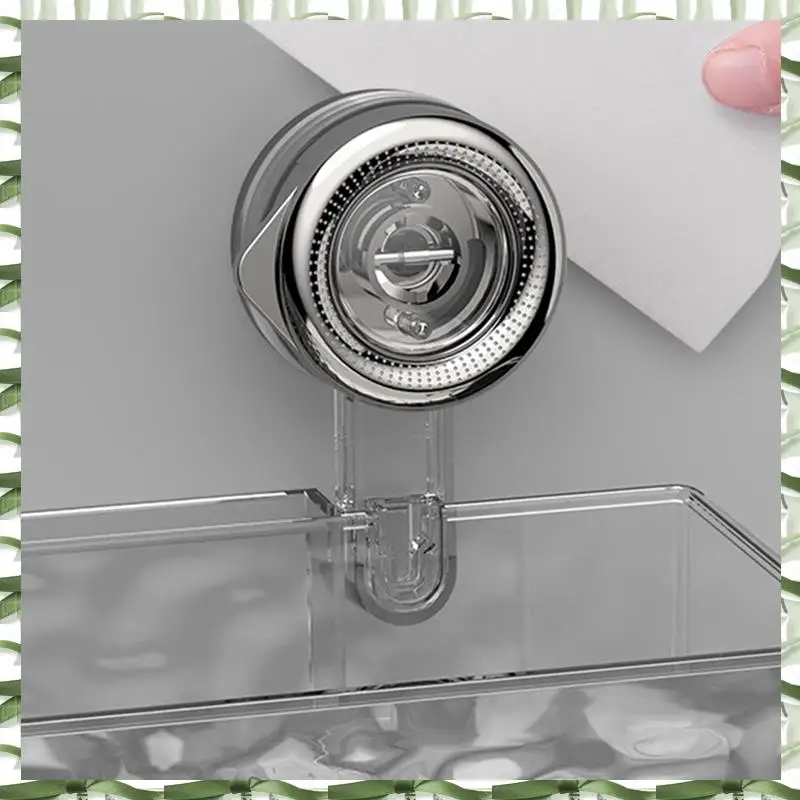 No-Drill, Light Luxury Style Glacier Pattern Suction Cup Shelf,Bathroom Shower Organizer Easy To Use Gray Fan Style