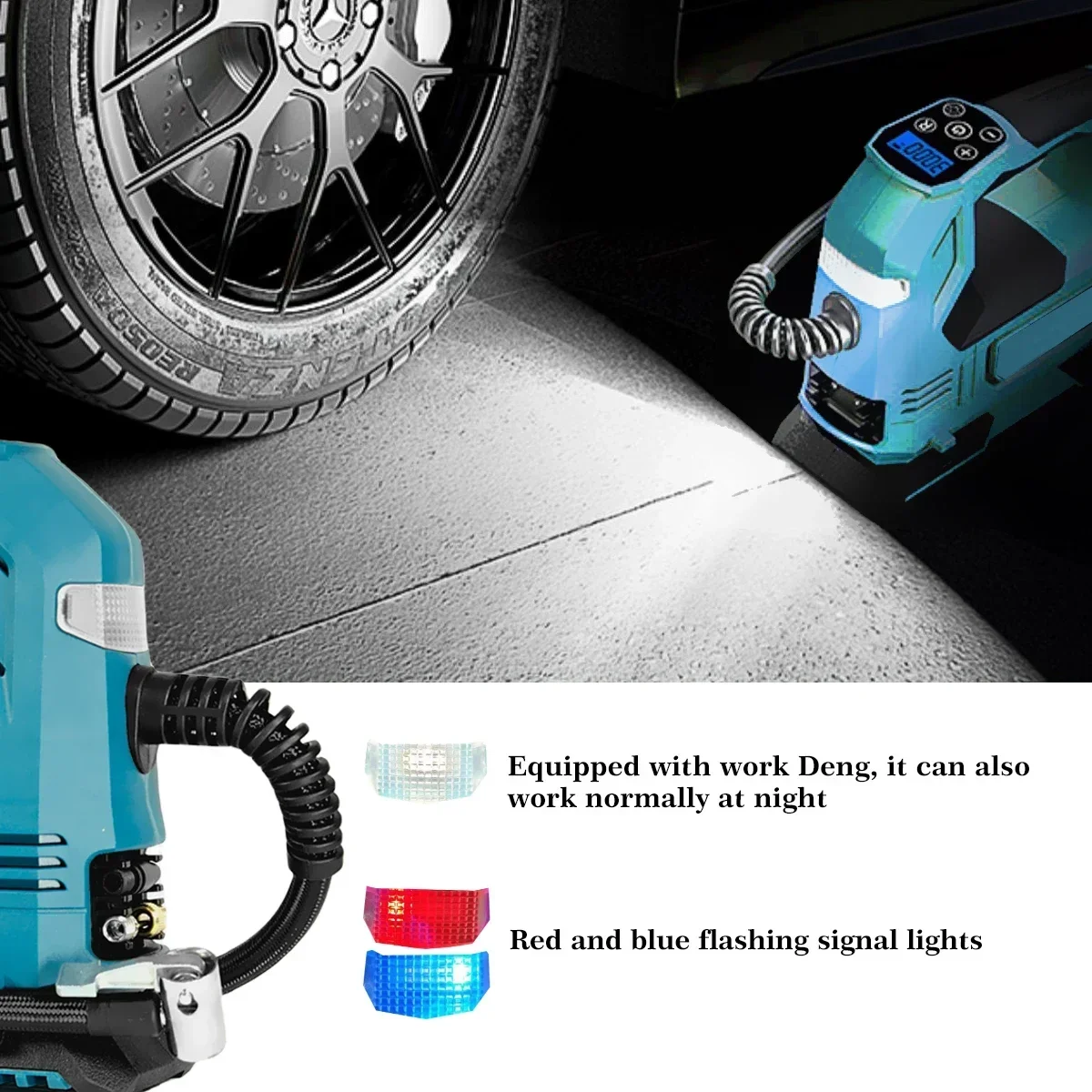 Electric Air Pump Portable Powered Cordless For Car Bicycle Tires Balls For Makita 18V Battery