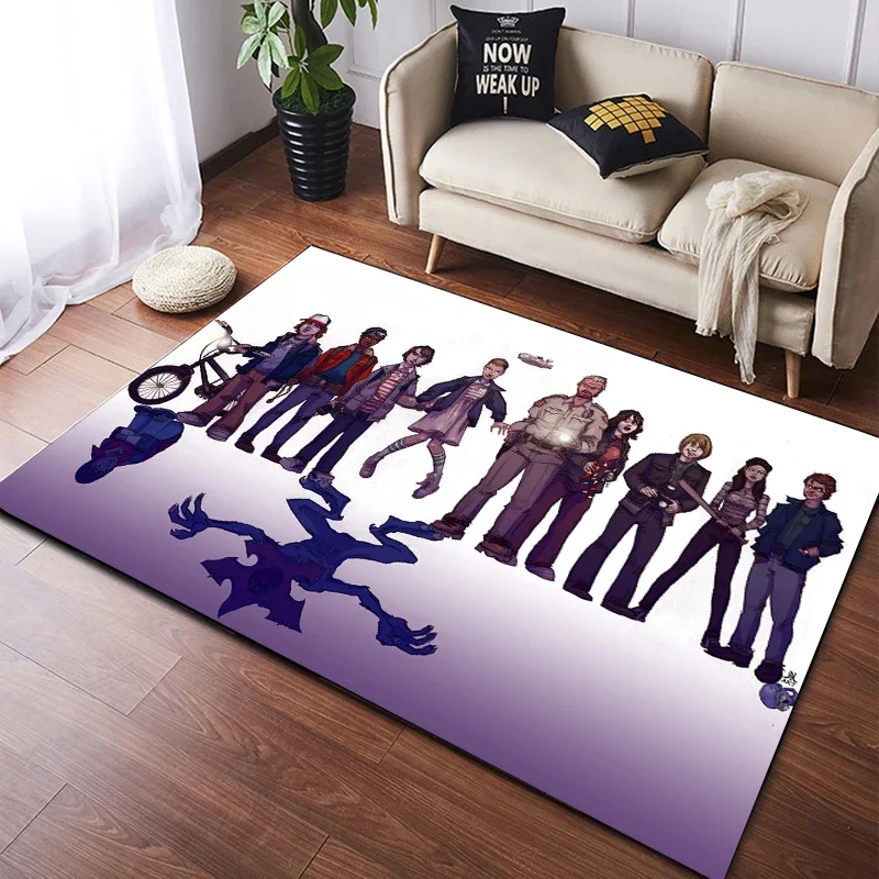 thumbnail image 1 of Alfombra de cocina con diseño de Stranger Things de la televisión estadounidense, felpudo para la entrada, decoración del suelo del dormitorio, alfombra para la sala de estar, alfombra para el baño an, 1 of 5