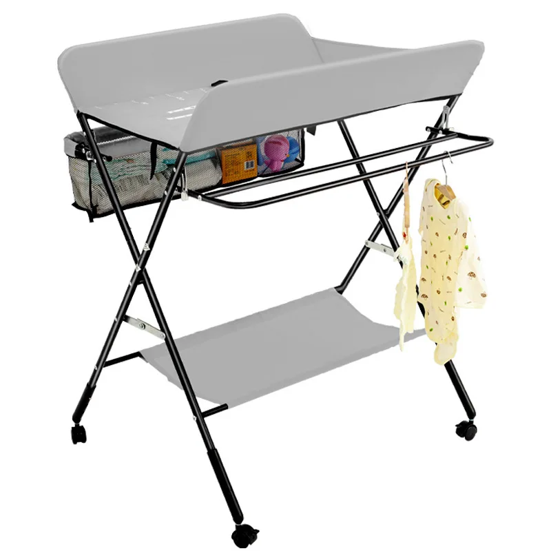 LazyChild Baby Crib Diaper Changing Table Liftable Baby Care Table Multi-Function Newborn Care Foldable Cot New