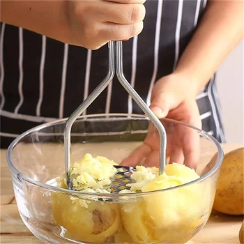 1pc Stainless Steel Manual Potato Ricer Garlic Masher Creative Potatoes Pumpkin Sweet Potato Masher Kitchen Gadgets