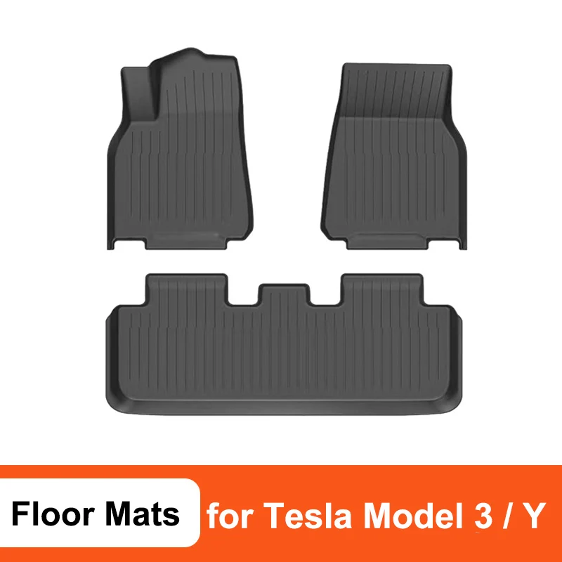 

3D Foot Pad For Tesla Model 3 Model Y 2021 2022 2023 Custom Floor Mat Liner Fully Surrounded Floor Mats TPE Waterproof Anti-Slip