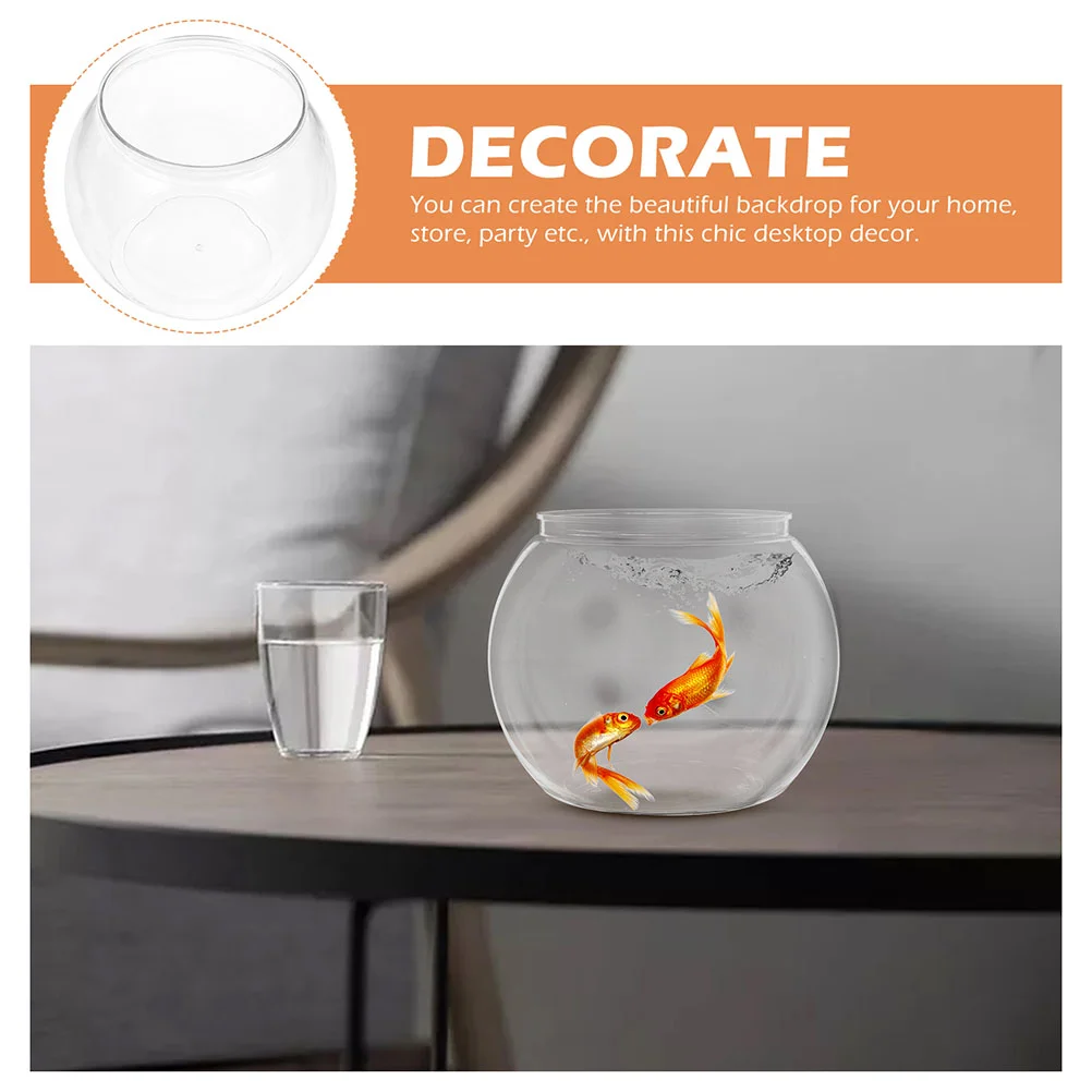 Transparent Round Fish Tank Decor Bowl Desk Office Globe Aquarium Container Household Plastic Fish Bowls For Living Room Pet