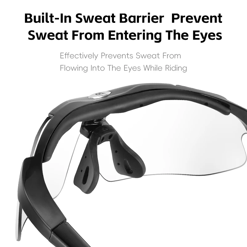 WEST BIKING Photochromic Cycling Glasses Lightweight Outdoor Sport Climbing Fishing Driving Sunglasses Windproof Goggles Eyewear
