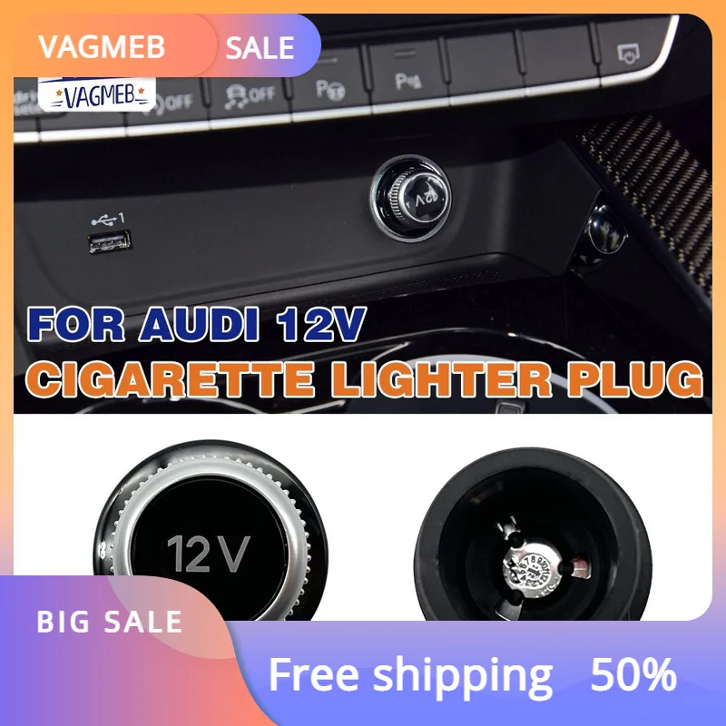 

Cigarette Lighter Cover Chrome Plated Cigarette Lighter Plug 12V For Audi A1 A3 A4 A5 Q2 Q3 Q5 Q7 R8 8W0 919 311 8W0919311 12V