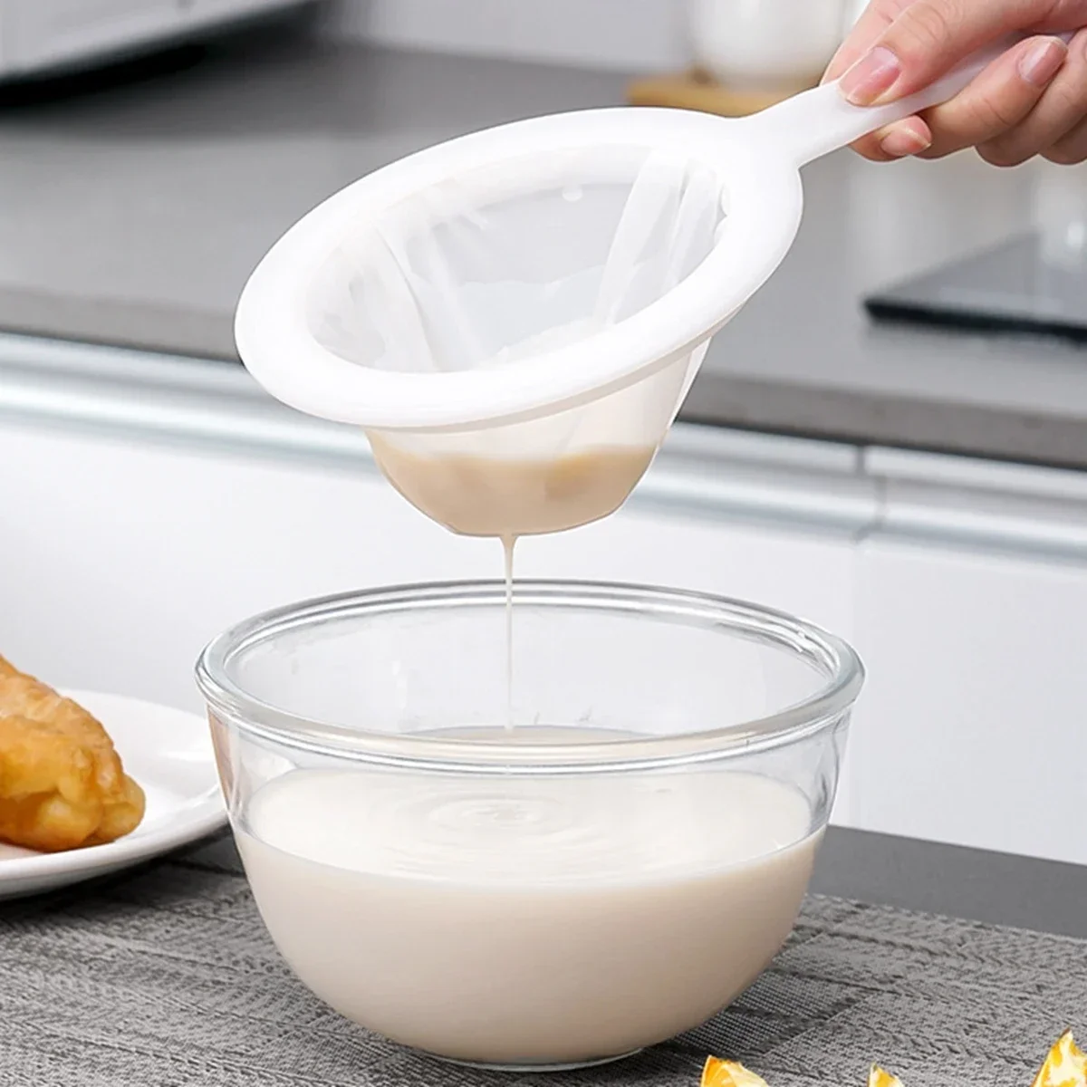 Fine Mesh Strainer Spoon Kitchen Food Strainers Reusable Fine Colander Mesh Sieve Strainer for Juice Soy Milk Coffee Wine Filter