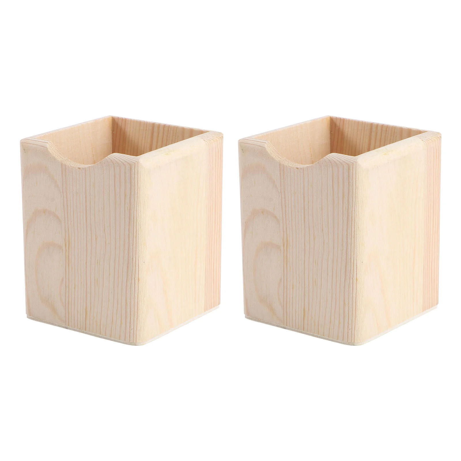 

Wooden Pencil Holder Container Desk Pen Cup Brush Stationery Storage Box Office Organizer