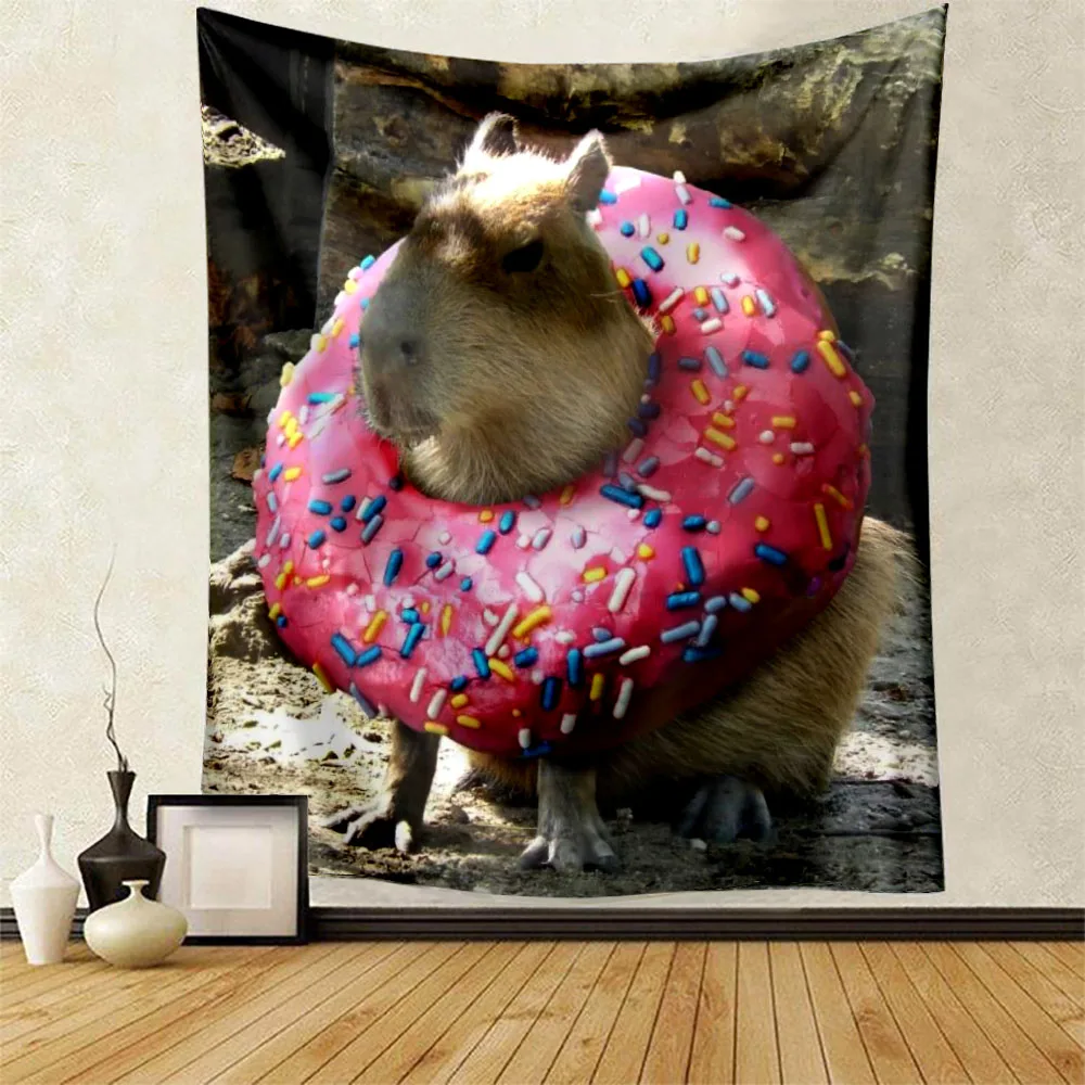 Capivara Clube Pintura De Parede Tapeçaria De Parede Engraçada Humor  Capivara Tapeçaria De Tamanho Grande Tapeçaria Para Sala De Estar Decoração  Do Quarto De Casa - AliExpress