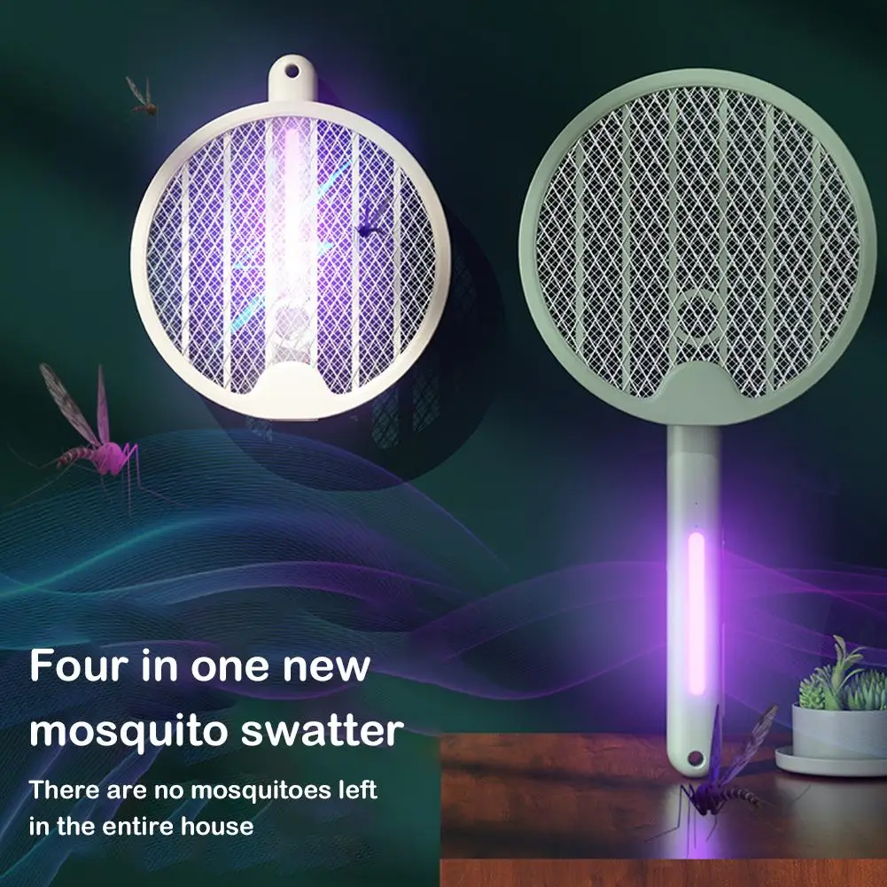 

4 In1 Mosquito Killer Lamp Electric Mosquito Swatter Mosquito Insect Racket Summer USB Rechargeable Fly Trap Trap D5Q9