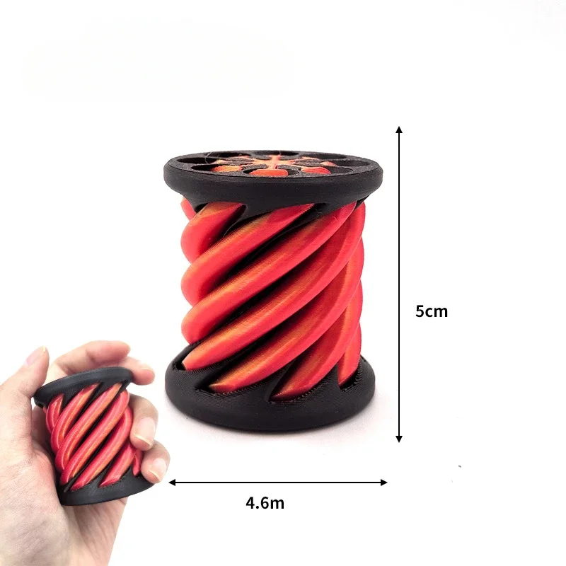 3D Printing Spiral Three-dimensional Cone Cylindrical Decompression Artifact for Spinning Music, Bedside Desk Ornament
