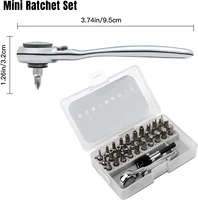 28/32 in 1 Mini Ratchet Wrench Set with Right Angle Offset 1/4" 72 Tooth Screwdriver Handle Magnetic Torx Bit for Tight Spaces 2