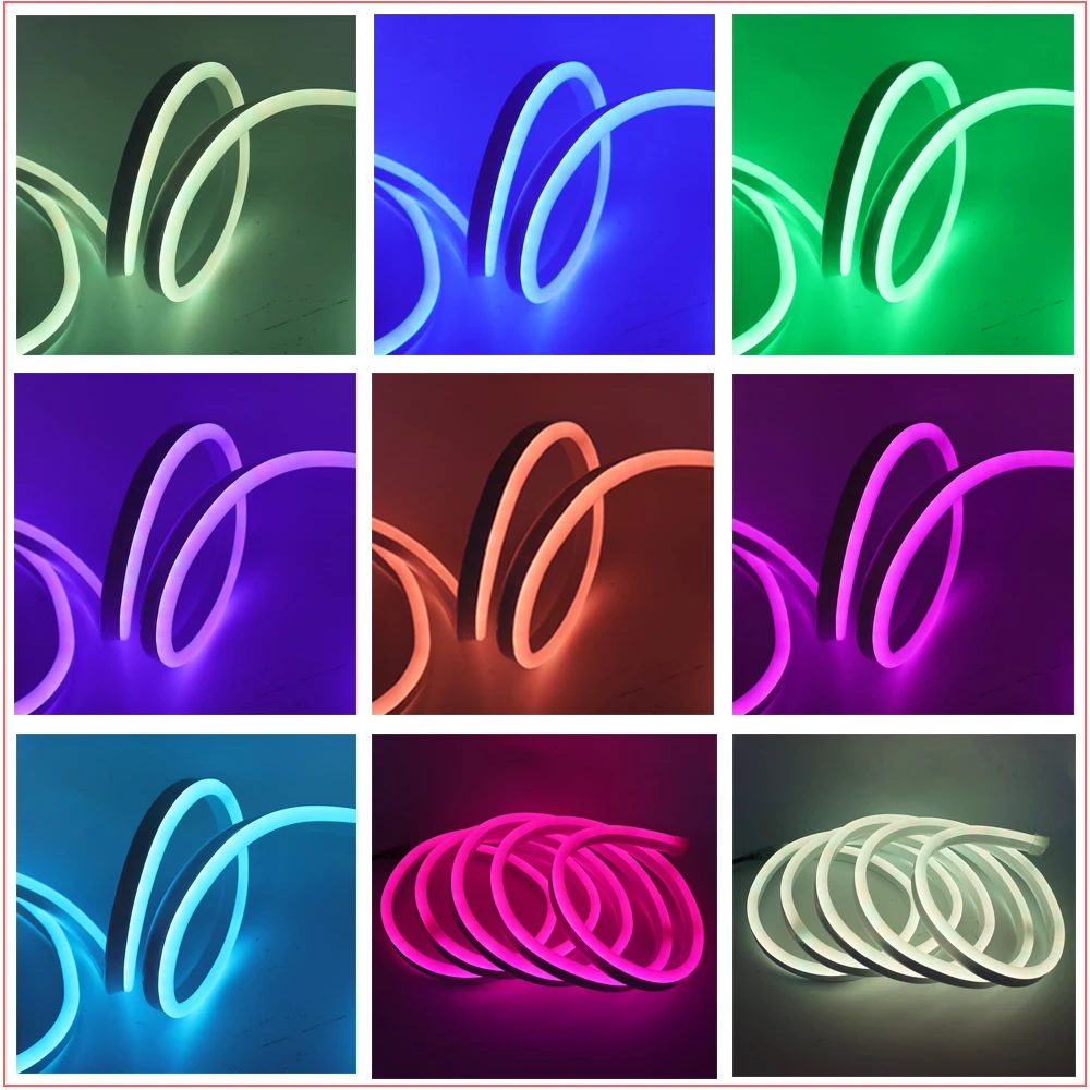 220V WiFi Neon Light Flexible LED RGB Strip Bluetooth with Remote Touch Control Waterproof Strip Rope for Decoration EU Plug