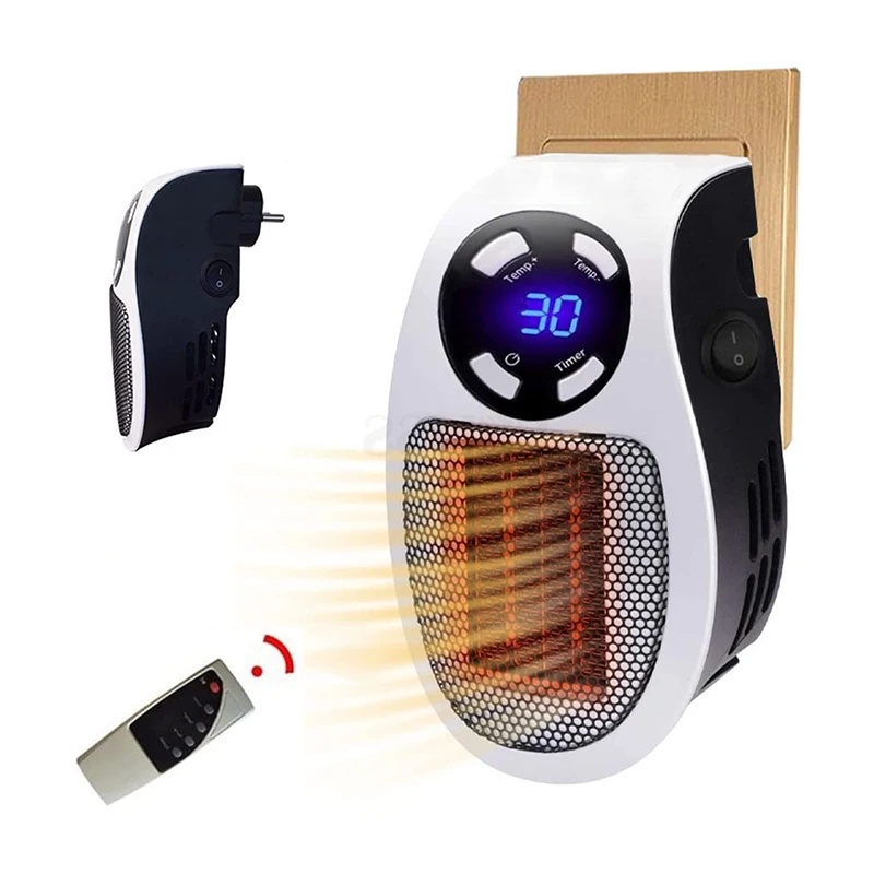 MiniPortableHeaterRemoteControlElectricFlameHeaterForOffice