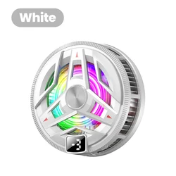 Enhanced Portable Magnetic Phone Cooler with Digital Display and RGB Lighting for Optimal Gaming Performance (White)