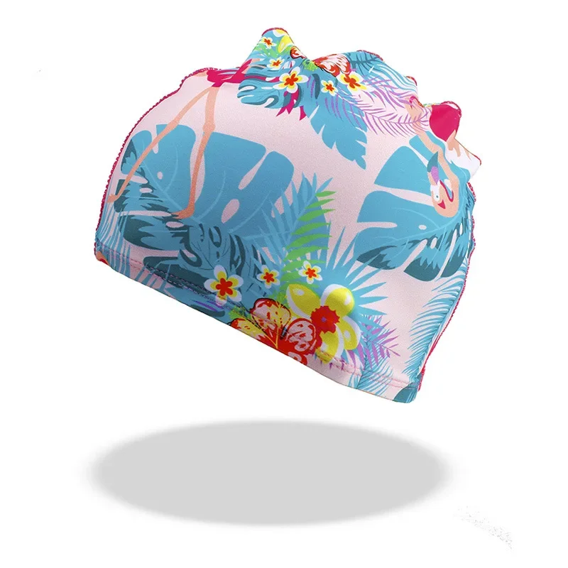 Children Swimming Caps Cartoon Print Cute Kids Swim Caps for Boys Girls Universal Printed Swimming Cap Swimming Pool Accessories 2