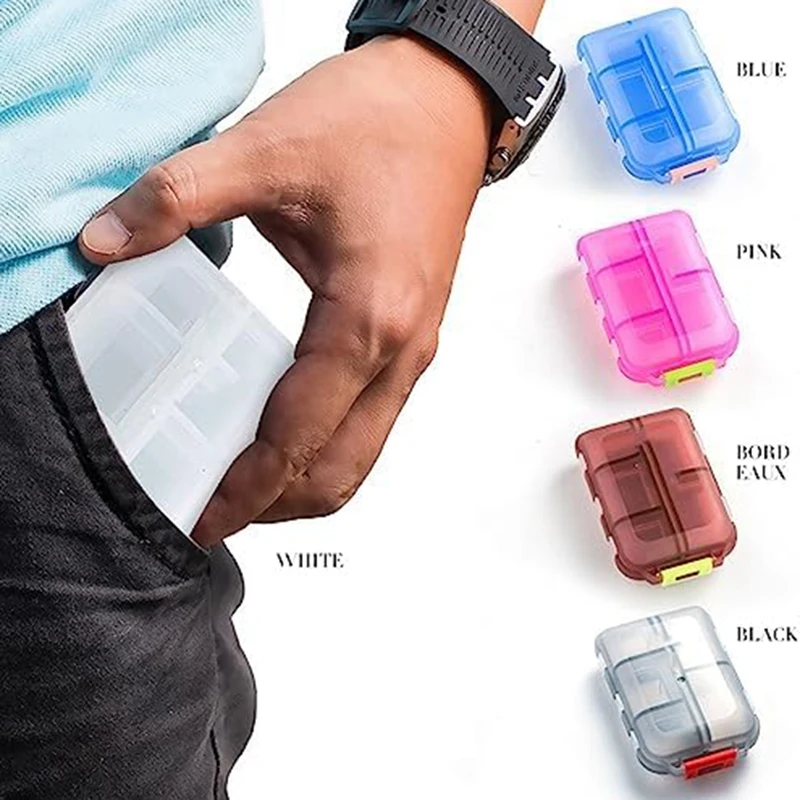 

Med Wallet Pills With Labels Medwallet Pill Organizer Portable Daily Pill Case,Medicine Wallet A Blue