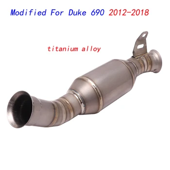 Slip On Motorcycle Middle Connect Tube Mid Link Pipe Titanium Alloy Exhaust System Modified For Duke 690 2012-2018