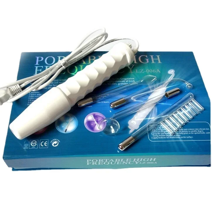 Anti Wrinkle Face Clean Tool Beauty Products High Frequency Facial Machine Electrotherapy Wand Glass Tube Skin Tightening Device