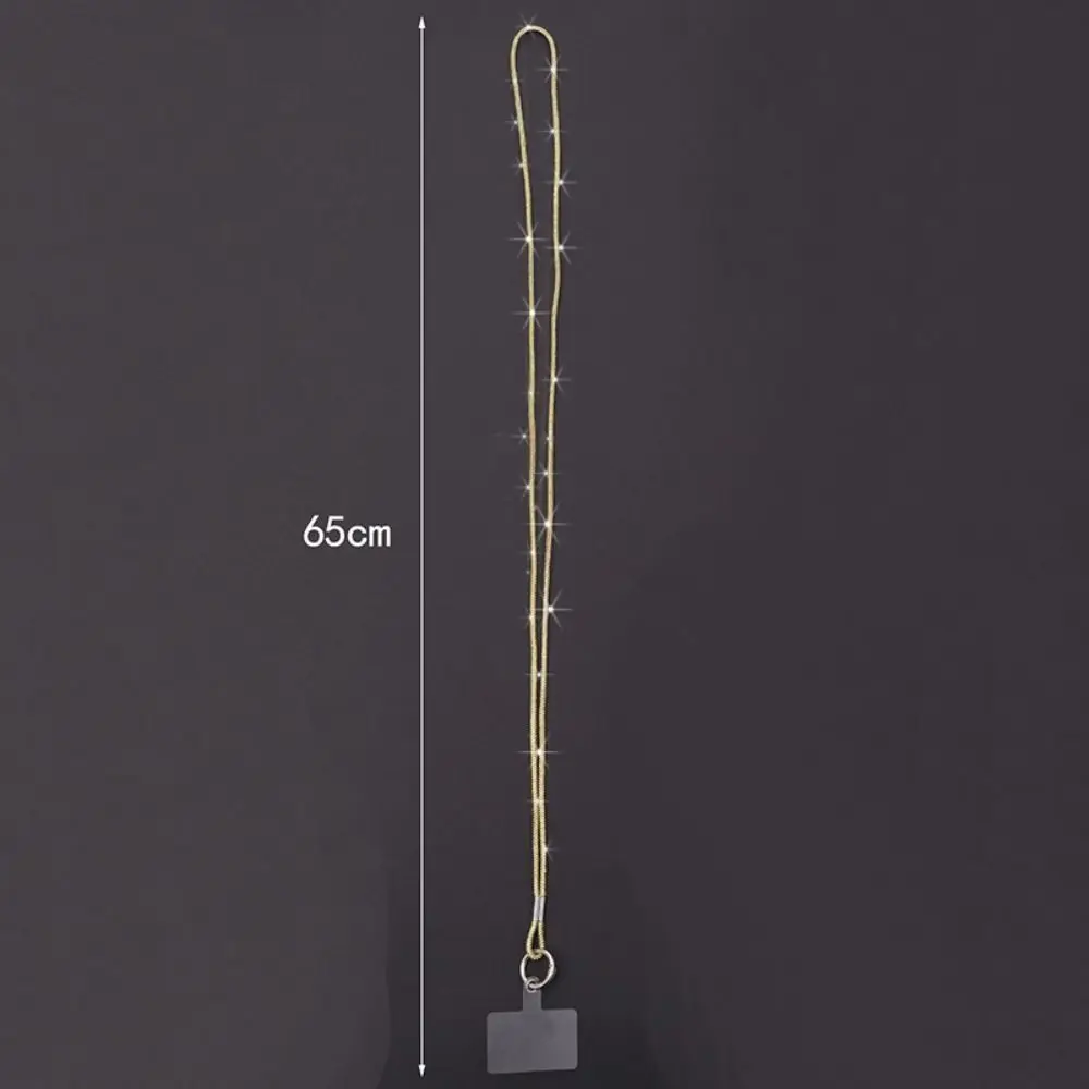 Elegant Rhinestone Phone Lanyard with Glitter Crystal Case and Anti-Loss Strap Keychain