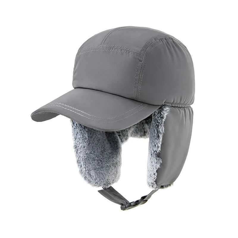Men Winter Trapper Aviator Trooper Earflap Warm Russian Waterproof Ski Hat Bomber Cap Warm Ear Protectors Big Size Baseball Hats winter hat earflap hat
