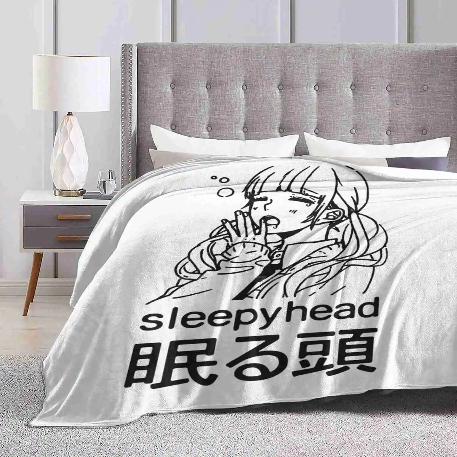 Sleepyhead Print Tutte Le Taglie Soft Cover Coperta Home Decor Biancheria Da Letto Sleepyhead Stanco Anime Manga Animu Giapponese Weeaboo Weeb Neet